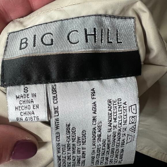 Big Chill Women's Reversible Trench Jacket Navy Cream Sz 8 Spring Coat Full Zip - Picture 11 of 14
